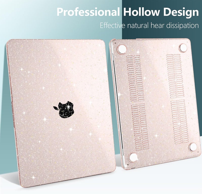 DONGKE Compatible with MacBook Air 13.6 inch Case M4 M3 M2 2025 2024 2023 2022 A3240 A3113 A2681, Glitter Bling Plastic Hard Shell & Keyboard Cover for MacBook Air M4 13 inch Case, Starlight - Image 5